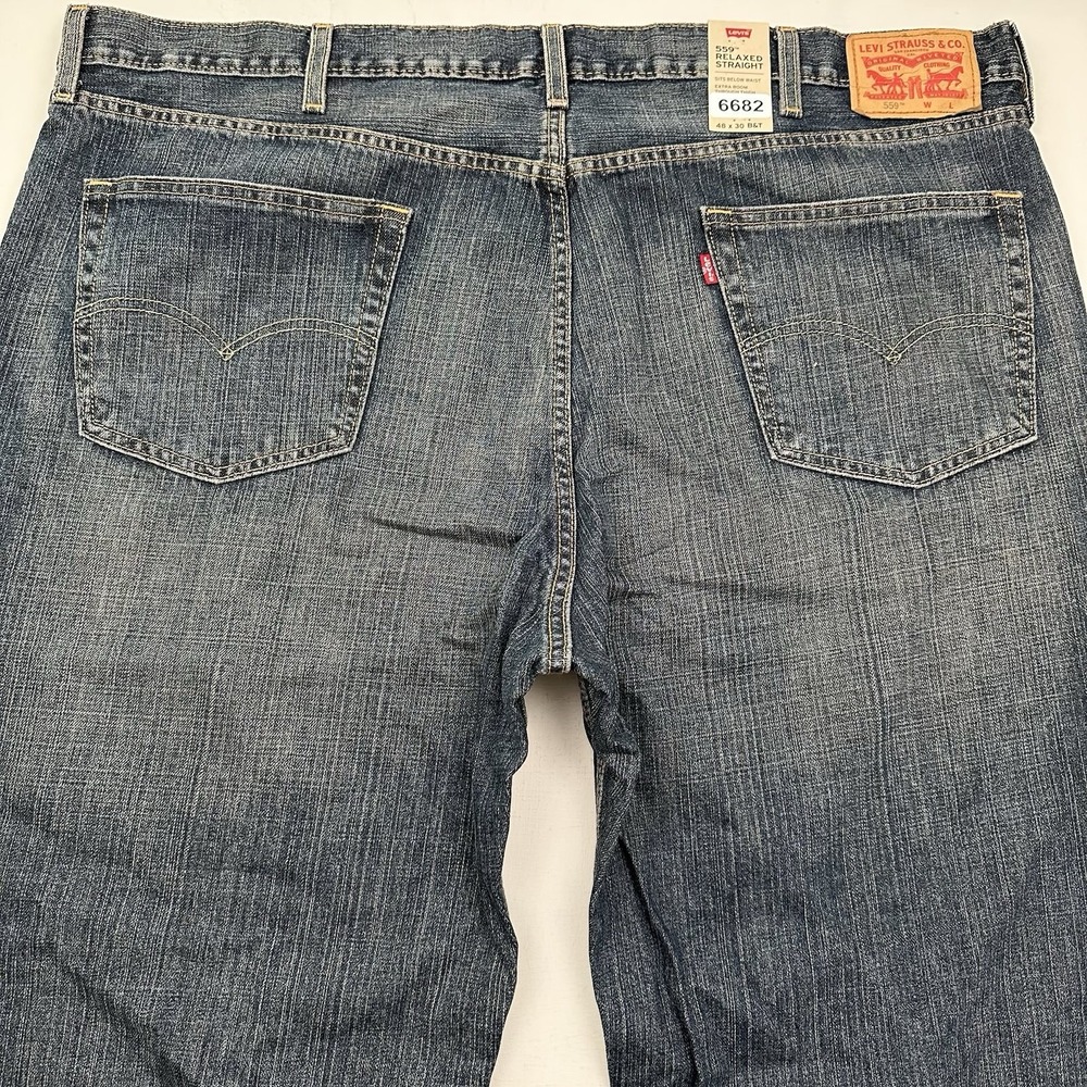 NEW Levi's 559 Relaxed Straight Jeans Men 48x30 Blue Big Tall Denim 100% Cotton